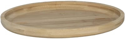 Gerimport Serveer plateau - ovaal - dienblad - hout - 33 x 25 x 2.5 cm - lichtbruin