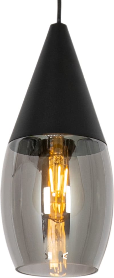 QAZQA drop - Moderne Hanglamp - 1 lichts - Ø 14.6 cm - Zwart - Woonkamer | Slaapkamer | Keuken