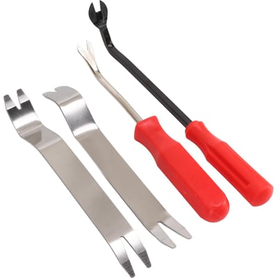 Kit d'outils de dépose de garniture audio 4 pièces Radio de voiture Clip de porte Panneau Installateur Barre de levier pour Automobile Bateaux Camping-cars Camions gray