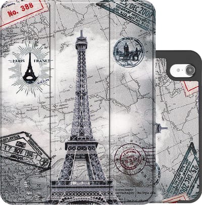 Hoes - Geschikt voor Apple iPad A16/A18 (2022/2025/2026) - 10.9 & 11 inch (10e, 11e & 12e generatie) - Dun & Stevig - Trifold Bookcase - Hard Cover Case - Met Uitsparing Geschikt voor Apple Pencil - Hardcover Book - Tablet Hoesje - Eiffeltoren