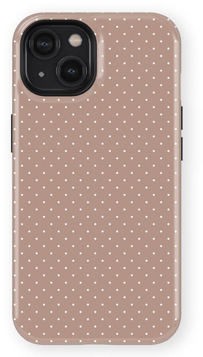 Micro Dots Tough Hoesje geschikt voor iPhone 14 | Geschikt Voor Mag | Stippen Motief Backcover geschikt voor iPhone 14 Mocha Confetti