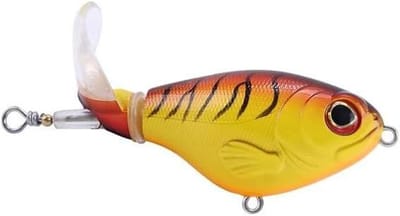 Vis Aas - Kunstaas Popper - Vissen Buiten - Zachte Roterende Staart - 75mm 17g - Kleur 7