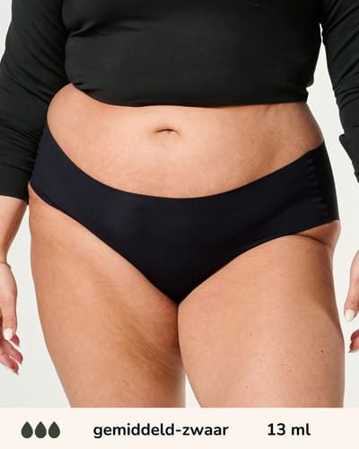 Moodies menstruatie ondergoed - Hiphugger - gemiddeld/zwaar kruisje - maat XL - zwart