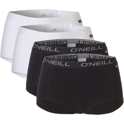 O'Neill Dames Boxershorts 4-Pack Wit/Zwart - Maat XL