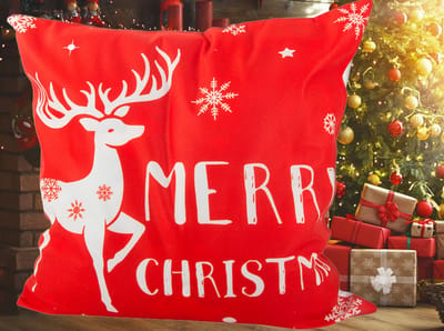 Actie4you® - Kussenhoes Kerst - Kerstmis Kussenhoes - Rendier - Kussenhoes - Kerst - 45x45 cm - Sierkussen – Polyester