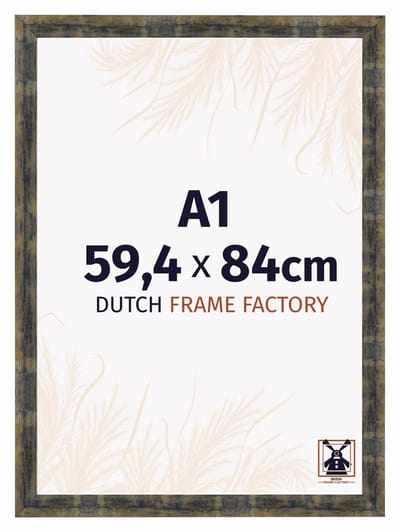 Fotolijst A1 59,4x84 cm - MDF - Blauw Goud Gemeleerd - Praag