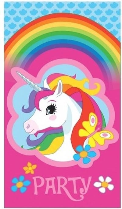 16x Eenhoorn/unicorn themafeest uitnodigingen  - kinderfeestje uitnodigingen