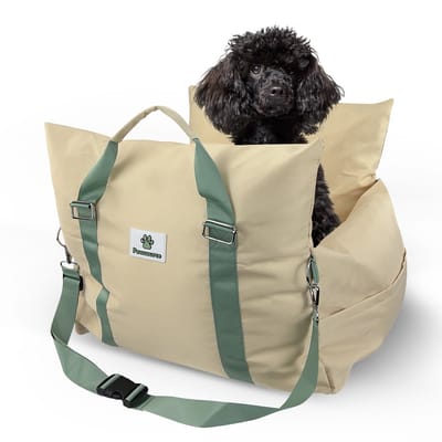 Pawsource Autostoel Hond – Hondenmand – Wasbaar – Antislip – Waterbestendig – Incl. Autogordel - L