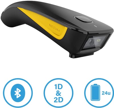 Netum C750 Professionele Mini Barcodescanner - 2D/QR & 1D - Bluetooth, 2.4GHz & USB - Pocket Handscanner voor Smartphone, Tablet & PC - Compact Zakformaat - Zwart