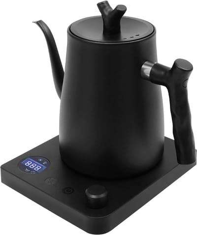Kleine waterkoker - Reis waterkoker - Snel water koken - Precisie temperatuurregeling - 1 Liter capaciteit - Zwart