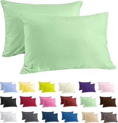 Zavelo Katoen Kussenslopen Basics Pastel Groen (set van 2)-60 x 70 cm (standaard)