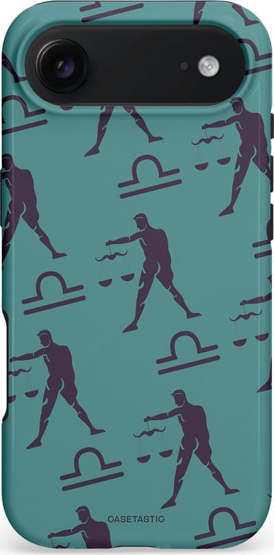 Casetastic hoesje geschikt voor Apple iPhone Air - MagSafe - Dubbellaagse bescherming - Zodiak weegschaal - Fashion Case - Petrol Donkergrijs Grijs
