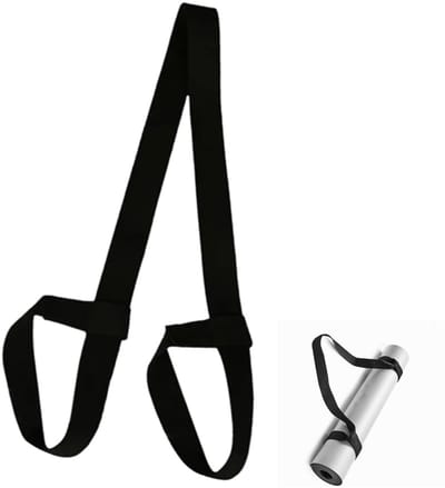 Dailygoods - draagriem, yogamat van katoen, verstelbare draagriem voor yogamatten, voor alle maten, ideaal voor pilates, rekken en fitness, hoogwaardig yoga-accessoire, Het is zwart., length 70.8 inches