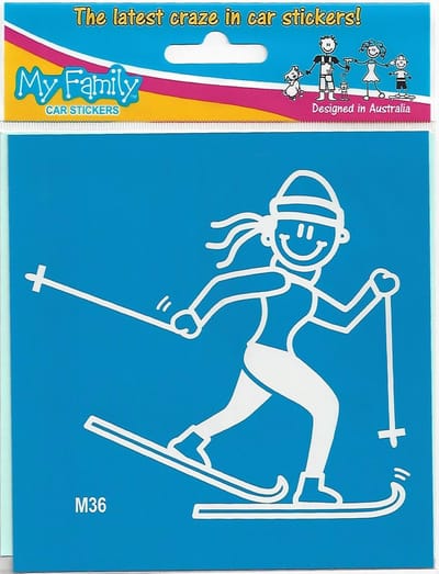 Moeder wintersport - autosticker - wit - 11 cm hoog