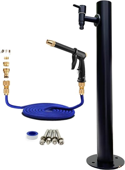 Tuinwaterkolom - Buiten kraan - Buiten water geven - Vorstbescherming - 94 cm hoog - Zwart