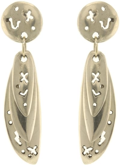 Behave Dames oorbel hanger zilver- kleur 5 cm