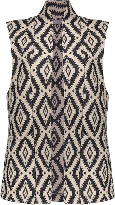 Geisha Gilet Gilet Met Jaquard Gebreid Patroon 45584 21 Black/off-white Dames Maat - S