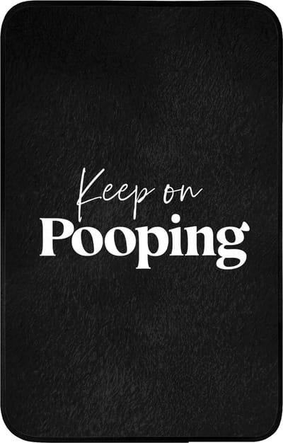 WC mat 50x80 cm - Antislip - Quote - Keep on pooping - Zwart - Spreuken - Toiletmat - Vloermat - Douchemat - Toilet tapijt - Toiletmatten