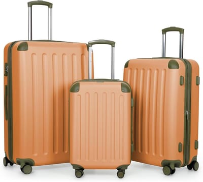 Drietal Koffer Set - Reis Koffers - Reizen - TSA Slot - S M L - Abrikoos
