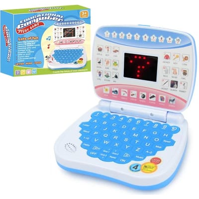 Leren Machine Laptop Computer Kind Elektronisch Kleuterschool Taalonderwijs Speelgoed Cadeau Peuter Kind Cognitieve Vaardigheden Ontwikkelen blauw