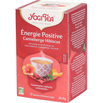 Yogi Tea Positive Energy Cranberry Hibiscus Bio - Biologische Kruidenthee met Cranberry, Hibiscus en Guarana voor Natuurlijke Energie en Opbeurende Smaak
