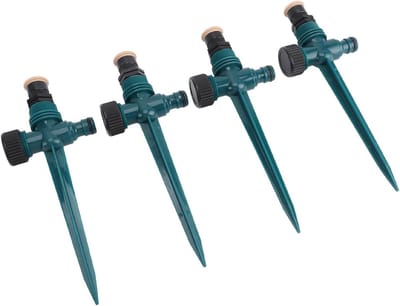 Tuinsproeiers 4 Stuks - Gazonsproeier Roterend - Gazon Besproeien - 360 Graden Rotatie - 22.3 cm Lengte - Donkergroen