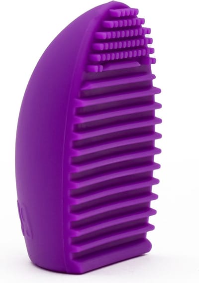 Intirilife siliconen kwastenreiniger in paars - 7,3 x 5,5 x 3 cm - reinigingsmatje voor make-up kwasten cosmetische kwasten voor make-up kwasten en sponsjes