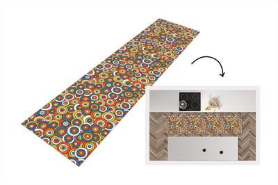 Keukenloper 200x50 cm - Keukenmat vinyl Patroon - Retro - Cirkel - Keukenmatten loper - Keuken vloerkleed tapijt