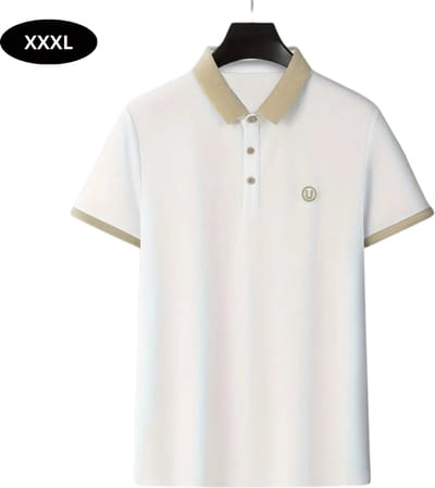 Livano Golf Shirt Heren - T-shirt - Golfkleding - Golfen - Golf Accessoires - Polo Shirt - Wit - Maat XXXL