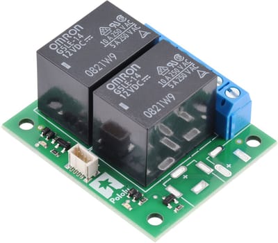 Pololu 5666 Basic 2 Channel SPDT Relay Carrier 12V met Terminal Blocks en JST SH Top Entry