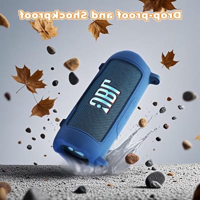 Draagbare silicone hoes voor draadloze Bluetooth luidspreker met afneembare schouderriem - Geschikt voor JBL Flip 7 (Blauw)