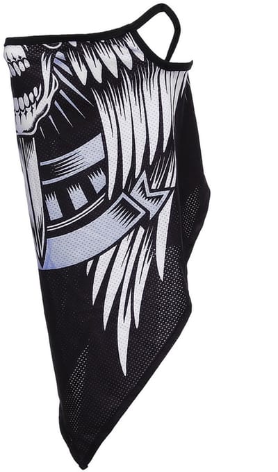 Gezichtsmasker met oorlus skull met zwaard style 8 Groen