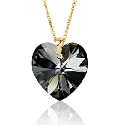 Montebello Ketting Daisy HG566 - Swarovski Hart - 925 Zilver Verguld - Ø18mm - 50cm