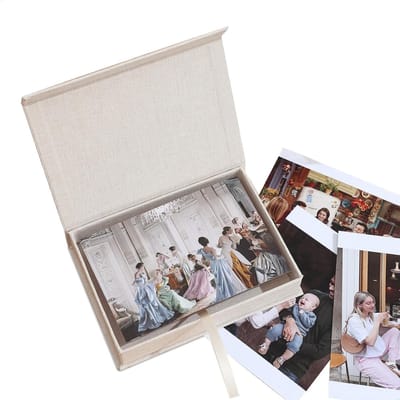 SolidKeus - Beige Fotoopbergdoos voor 10x15 cm Foto's en Kaarten