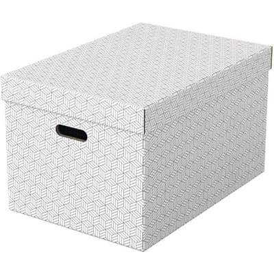 Esselte Home Duurzame Grote Opbergdoos met Deksel - Set van 3 Stuks - 100% Gerecycled Karton en 100% Recyclebaar - Wit