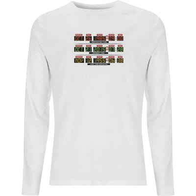 Back To The Future Destination Clock Men's Long Sleeve T-Shirt - White - L