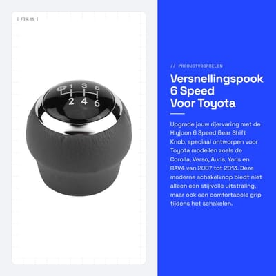 Dailygoods- Versnellingspook Hoes - Pookknop - Universeel - Faux Leer - 5 cm Hoog - Geschikt voor Toyota Corolla Verso/Auris/Yaris/RAV4 2007-2013 - Versnellingsknop