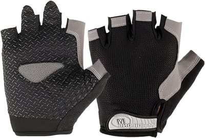 Trainingshandschoenen voor krachttraining en workouts, unisex fitness handschoenen in grijs-zwart, maat L (8-9,5 cm) voor optimale grip en comfort