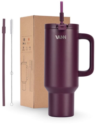 VANN® RVS Drinkbeker met rietje en deksel 1.2 Liter – Lekvrij & 3-wandige isolatie – Tumbler voor volwassenen – VANN One Tumbler – Red