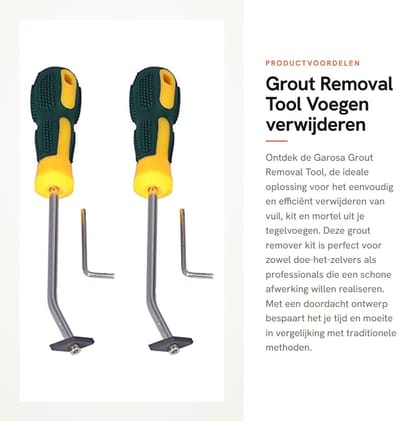 Dailygoods- Voegenverwijderaar Efficiënt Ontwerp - Voegenreiniger - Tegelvoegen - Professioneel Hulpmiddel - Kunststof/Roestvrij Staal - Lichtgewicht 176g