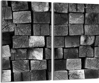 TMK ArtDeko - Serie - Glazen Beschermplaat - 30x52 cm - Hout Design