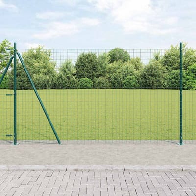 vidaXL - Euro-hek - met - betonnen - voetstuk - 10 - x - 1,4 - m - PVC-Coated - Staal - Mesh