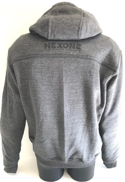 Sweat capuche Nexone gris pour moto route taille XXL protection dorsale homologué CE
