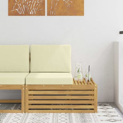 vidaXL - Buiten - Sectie - Sofa - Eenheden - Wit - en - crèmekleurig - 91 - x - 63 - x - 73 - cm