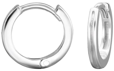Joy|S - Zilveren oorringen - 10 mm / 1.6 mm - klap scharnier sluiting - sterling zilver 925 - basic oorbellen - kinderoorbellen - t36