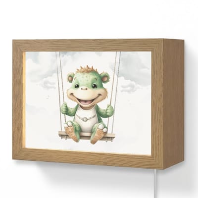 Wandlamp 20x15 cm - Oplaadbaar - Draak - Baby dier - Kinderen - Wandlampen binnen woonkamer - Slaapkamer lamp met kabel - Decoratieve nachtlamp - Vloerlamp snoer