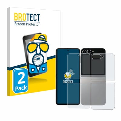 BROTECT - Screenprotector voor Samsung Galaxy Z Flip 6 (Voor+Achter) - Folie Beschermfolie matte 2 Stuks