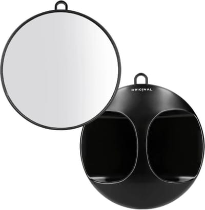 Handspiegel - Hand Mirror - Kappersspiegel - 29 cm Rond - Zwart