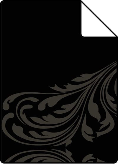 Proefstaal Origin Wallcoverings behang ornamenten mat zwart en grijs - 26,5 x 21 cm - 345743-S
