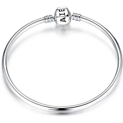 Nouveau Charm en Argent Sterling 925 Amour Rose Rose Bracelets Joncs DIY Pour Bijoux de Mode Accessoires pour Femmes Bijoux Tendance Cadeau 19cm white